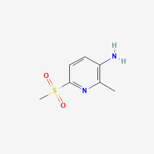 molecular formula C7H10N2O2S B599617 2-Methyl-6-(methylsulfonyl)pyridin-3-amine CAS No. 897732-75-1