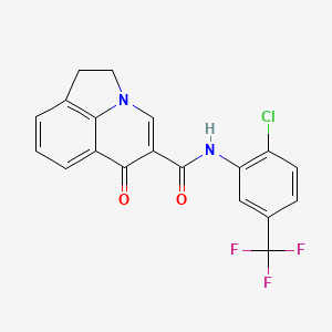 molecular formula C19H12ClF3N2O2 B5996227 N-[2-chloro-5-(trifluoromethyl)phenyl]-6-oxo-1,2-dihydro-6H-pyrrolo[3,2,1-ij]quinoline-5-carboxamide 