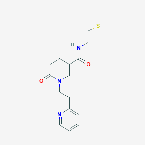 molecular formula C16H23N3O2S B5996477 N-[2-(methylthio)ethyl]-6-oxo-1-[2-(2-pyridinyl)ethyl]-3-piperidinecarboxamide 