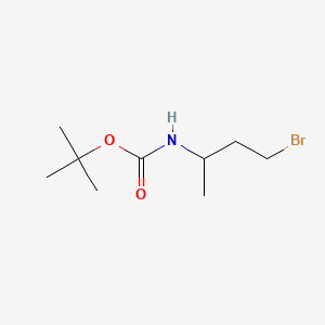 molecular formula C9H18BrNO2 B599649 (3-Bromo-1-methylpropyl)carbamic acid tert-butyl ester CAS No. 128412-15-7