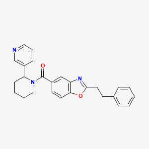 molecular formula C26H25N3O2 B5996519 [2-(2-Phenylethyl)-1,3-benzoxazol-5-yl]-(2-pyridin-3-ylpiperidin-1-yl)methanone 