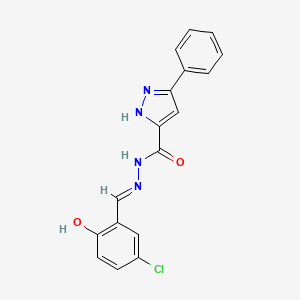 molecular formula C17H13ClN4O2 B5996532 N-[(E)-(5-chloro-2-hydroxyphenyl)methylideneamino]-3-phenyl-1H-pyrazole-5-carboxamide 