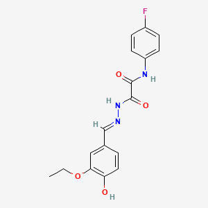 molecular formula C17H16FN3O4 B5996581 N'-[(E)-(3-ethoxy-4-hydroxyphenyl)methylideneamino]-N-(4-fluorophenyl)oxamide CAS No. 352012-43-2