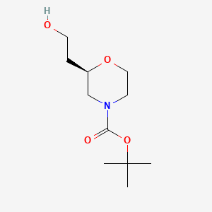 molecular formula C11H21NO4 B599660 (R)-N-Boc-2-(2-hydroxyethyl)morpholine CAS No. 136992-21-7