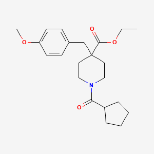 molecular formula C22H31NO4 B5996732 ethyl 1-(cyclopentylcarbonyl)-4-(4-methoxybenzyl)-4-piperidinecarboxylate 