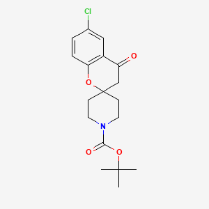 molecular formula C18H22ClNO4 B599674 tert-Butyl 6-chloro-4-oxospiro[chroman-2,4'-piperidine]-1'-carboxylate CAS No. 1011482-37-3