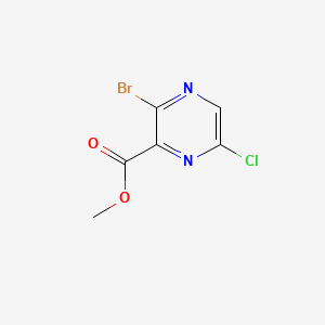 molecular formula C6H4BrClN2O2 B599679 3-溴-6-氯吡嗪-2-甲酸甲酯 CAS No. 13457-28-8