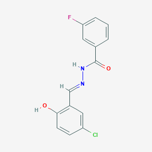 molecular formula C14H10ClFN2O2 B5996808 N'-[(E)-(5-chloro-2-hydroxyphenyl)methylidene]-3-fluorobenzohydrazide 