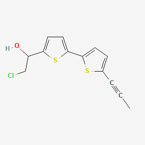 molecular formula C13H11ClOS2 B599682 2-Chloro-1-(5'-(prop-1-ynyl)-2,2'-bithiophen-5-yl)ethanol CAS No. 114916-00-6