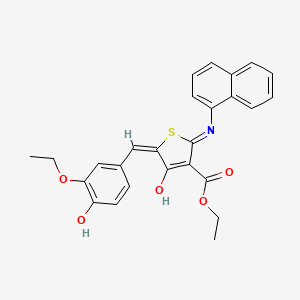 molecular formula C26H23NO5S B5996830 ethyl 5-(3-ethoxy-4-hydroxybenzylidene)-2-(1-naphthylamino)-4-oxo-4,5-dihydro-3-thiophenecarboxylate 