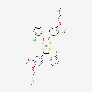 molecular formula C36H34Cl2NiO6S4-4 B599684 Bis[1-(2-chlorophenyl)-2-[3-methoxy-4-(2-methoxyethoxy)phenyl]-1,2-ethenedithiolato(2-)-S,S']nickel CAS No. 139562-87-1
