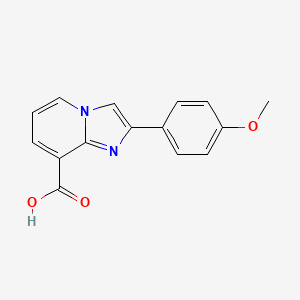 molecular formula C15H12N2O3 B599688 2-(4-Methoxy-phenyl)-imidazo[1,2-a]pyridine-8-carboxylic acid CAS No. 133427-33-5