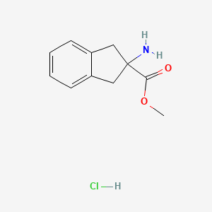 molecular formula C11H14ClNO2 B599689 Methyl 2-amino-2,3-dihydro-1H-indene-2-carboxylate hydrochloride CAS No. 199330-64-8