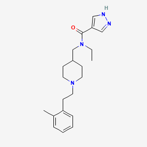 molecular formula C21H30N4O B5996905 N-ethyl-N-[[1-[2-(2-methylphenyl)ethyl]piperidin-4-yl]methyl]-1H-pyrazole-4-carboxamide 
