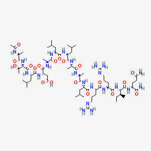 molecular formula C69H124N22O19 B599692 AC-Ala-thr-leu-asp-ala-leu-leu-ala-ala-leu-arg-arg-ile-gln-NH2 CAS No. 197230-90-3