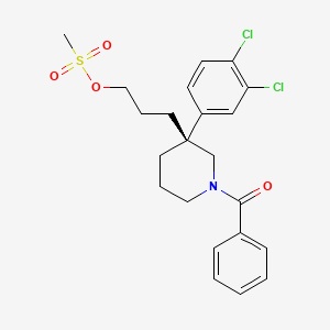 molecular formula C22H25Cl2NO4S B599693 (S)-3-(1-Benzoyl-3-(3,4-dichlorophenyl)piperidin-3-yl)propyl methanesulfonate CAS No. 172734-71-3