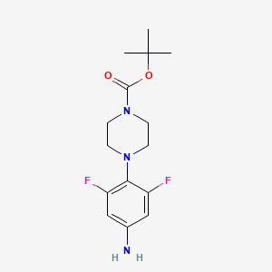 molecular formula C15H21F2N3O2 B599694 叔丁基-4-(4-氨基-2,6-二氟苯基)哌嗪-1-甲酸酯 CAS No. 170104-82-2