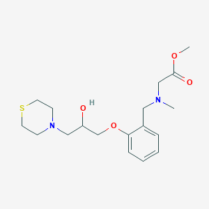 molecular formula C18H28N2O4S B5996950 Methyl 2-[[2-(2-hydroxy-3-thiomorpholin-4-ylpropoxy)phenyl]methyl-methylamino]acetate 