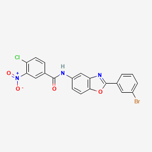molecular formula C20H11BrClN3O4 B5997041 N-[2-(3-bromophenyl)-1,3-benzoxazol-5-yl]-4-chloro-3-nitrobenzamide 