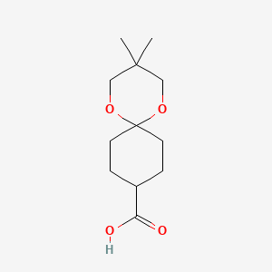 molecular formula C12H20O4 B599705 3,3-二甲基-1,5-二氧杂螺[5.5]十一烷-9-羧酸 CAS No. 169822-66-6