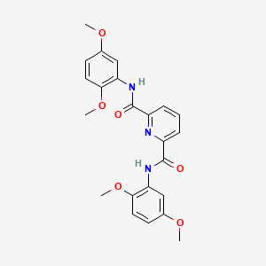 molecular formula C23H23N3O6 B5997319 N,N'-bis(2,5-dimethoxyphenyl)pyridine-2,6-dicarboxamide 