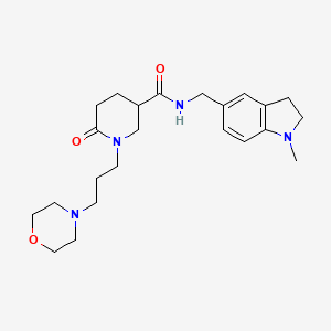 molecular formula C23H34N4O3 B5997356 N-[(1-methyl-2,3-dihydroindol-5-yl)methyl]-1-(3-morpholin-4-ylpropyl)-6-oxopiperidine-3-carboxamide 