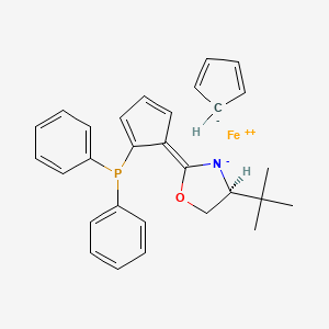 Iron(2+) (2Z,4S)-4-tert-butyl-2-[2-(diphenylphosphanyl)cyclopenta-2,4-dien-1-ylidene]-1,3-oxazolidin-3-ide cyclopenta-2,4-dien-1-ide (1/1/1)