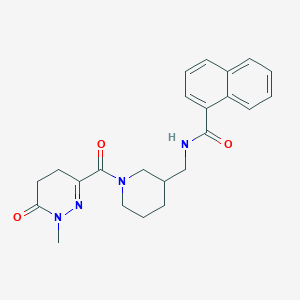 molecular formula C23H26N4O3 B5997478 N-({1-[(1-methyl-6-oxo-1,4,5,6-tetrahydro-3-pyridazinyl)carbonyl]-3-piperidinyl}methyl)-1-naphthamide 