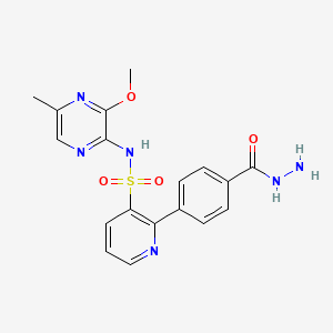 molecular formula C18H18N6O4S B599759 2-(4-(Hydrazinecarbonyl)phenyl)-N-(3-methoxy-5-methylpyrazin-2-yl)pyridine-3-sulfonamide CAS No. 186497-94-9