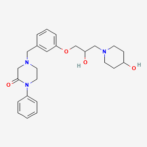 molecular formula C25H33N3O4 B5997597 4-[[3-[2-Hydroxy-3-(4-hydroxypiperidin-1-yl)propoxy]phenyl]methyl]-1-phenylpiperazin-2-one 