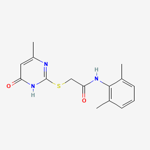 molecular formula C15H17N3O2S B5997613 N-(2,6-dimethylphenyl)-2-[(4-methyl-6-oxo-1,6-dihydropyrimidin-2-yl)sulfanyl]acetamide 