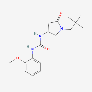 molecular formula C17H25N3O3 B5997699 1-[1-(2,2-Dimethylpropyl)-5-oxopyrrolidin-3-yl]-3-(2-methoxyphenyl)urea 