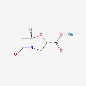 molecular formula C6H6NNaO4 B599773 Sodium (3S,5S)-7-oxo-4-oxa-1-azabicyclo[3.2.0]heptane-3-carboxylate CAS No. 117957-44-5