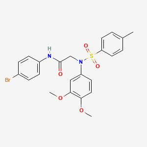 molecular formula C23H23BrN2O5S B5997786 N-(4-BROMOPHENYL)-2-[N-(3,4-DIMETHOXYPHENYL)4-METHYLBENZENESULFONAMIDO]ACETAMIDE 