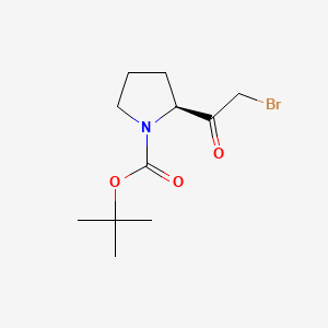 molecular formula C11H18BrNO3 B599784 (s)-Tert-butyl 2-(2-bromoacetyl)pyrrolidine-1-carboxylate CAS No. 152665-75-3