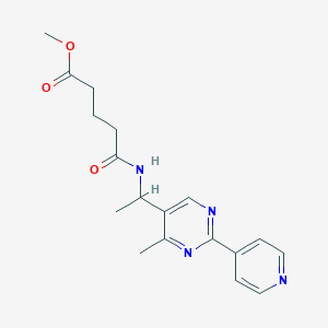 molecular formula C18H22N4O3 B5997858 methyl 5-({1-[4-methyl-2-(4-pyridinyl)-5-pyrimidinyl]ethyl}amino)-5-oxopentanoate 