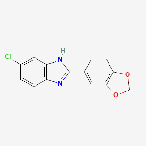 molecular formula C14H9ClN2O2 B599786 2-(1,3-benzodioxol-5-yl)-6-chloro-1H-benzimidazole CAS No. 109261-24-7