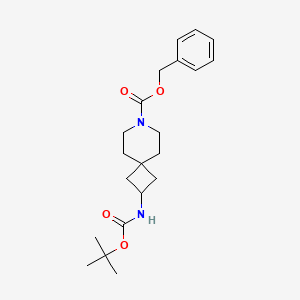 molecular formula C21H30N2O4 B599788 苄基 2-((叔丁氧羰基)氨基)-7-氮杂螺[3.5]壬烷-7-羧酸盐 CAS No. 147611-04-9