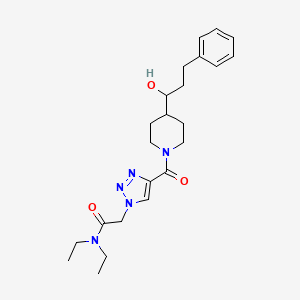 molecular formula C23H33N5O3 B5997900 N,N-diethyl-2-(4-{[4-(1-hydroxy-3-phenylpropyl)-1-piperidinyl]carbonyl}-1H-1,2,3-triazol-1-yl)acetamide 