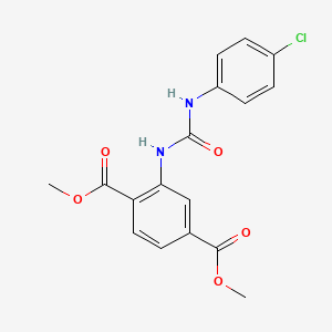 molecular formula C17H15ClN2O5 B5997904 DIMETHYL 2-{[(4-CHLOROANILINO)CARBONYL]AMINO}TEREPHTHALATE 