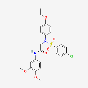 molecular formula C24H25ClN2O6S B5997922 N-(3,4-DIMETHOXYPHENYL)-2-[N-(4-ETHOXYPHENYL)4-CHLOROBENZENESULFONAMIDO]ACETAMIDE 