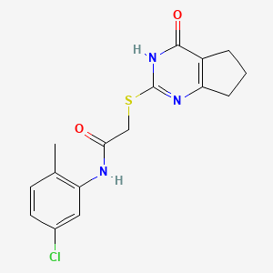 molecular formula C16H16ClN3O2S B5997948 N-(5-chloro-2-methylphenyl)-2-[(4-oxo-4,5,6,7-tetrahydro-3H-cyclopenta[d]pyrimidin-2-yl)thio]acetamide 