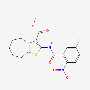 molecular formula C18H17ClN2O5S B5997960 methyl 2-[(5-chloro-2-nitrobenzoyl)amino]-5,6,7,8-tetrahydro-4H-cyclohepta[b]thiophene-3-carboxylate 