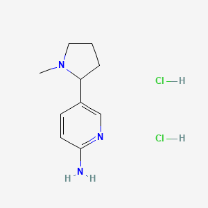 molecular formula C10H17Cl2N3 B599810 5-(1-Methyl-pyrrolidin-2-YL)-pyridin-2-ylamine dihydrochloride CAS No. 104395-87-1