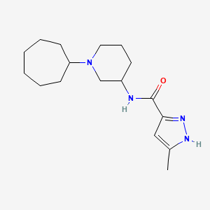 molecular formula C17H28N4O B5998140 N-(1-cycloheptylpiperidin-3-yl)-5-methyl-1H-pyrazole-3-carboxamide 