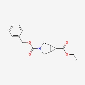 molecular formula C16H19NO4 B599815 Ethyl (1R,5S,6S)-3-Cbz-3-azabicyclo[3.1.0]hexane-6-carboxylate CAS No. 134575-38-5