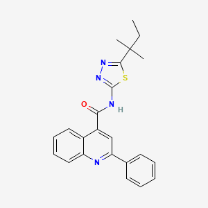 molecular formula C23H22N4OS B5998387 N-[5-(2-methylbutan-2-yl)-1,3,4-thiadiazol-2-yl]-2-phenylquinoline-4-carboxamide 