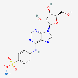 molecular formula C16H16N5NaO7S B599850 Sodium 4-((9-((2R,3R,4S,5R)-3,4-dihydroxy-5-(hydroxymethyl)tetrahydrofuran-2-yl)-9H-purin-6-yl)amino)benzenesulfonate CAS No. 143668-15-9