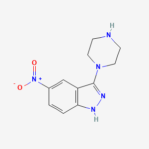 molecular formula C11H13N5O2 B599852 5-Nitro-3-(piperazin-1-yl)-1H-indazole CAS No. 167874-90-0