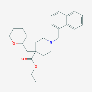 molecular formula C25H33NO3 B5998546 ethyl 1-(1-naphthylmethyl)-4-(tetrahydro-2H-pyran-2-ylmethyl)-4-piperidinecarboxylate 